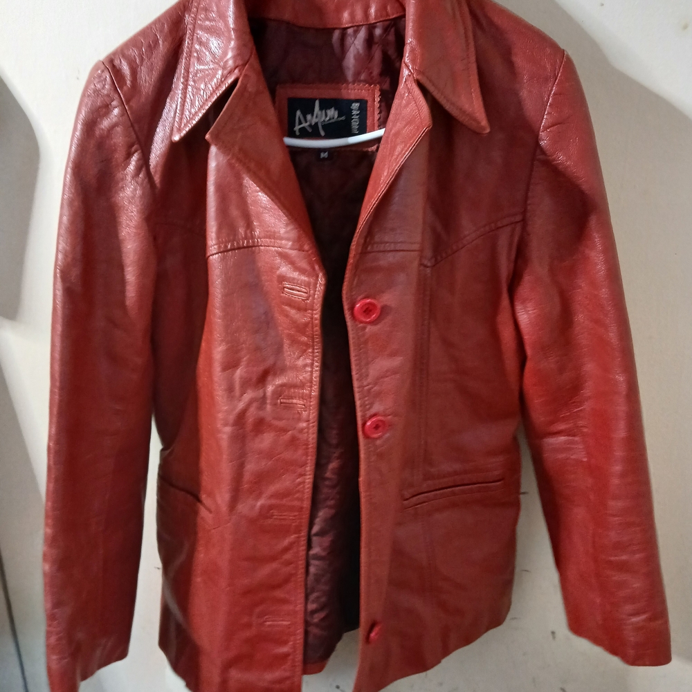 Women's Red Leather Jacket